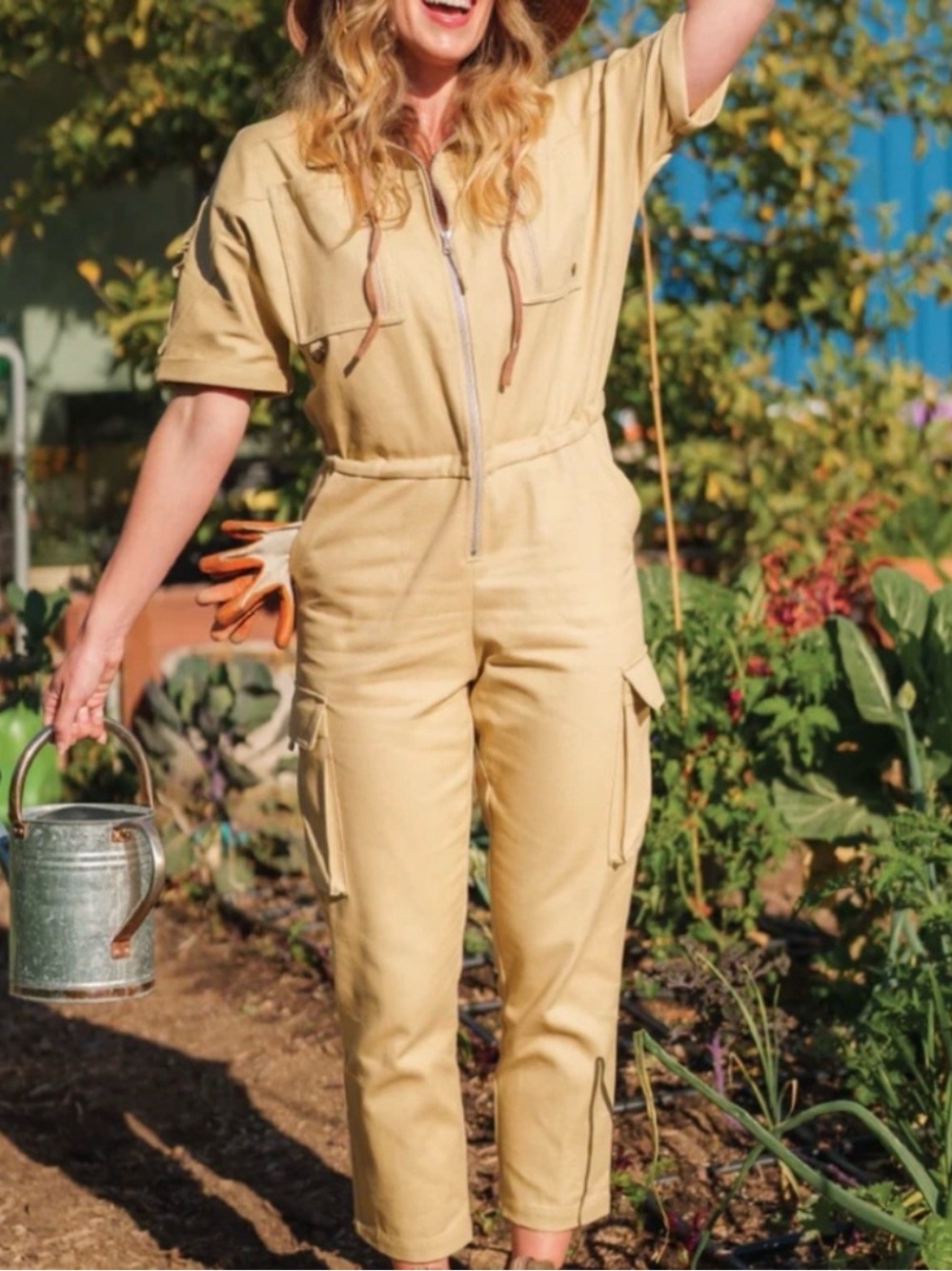 Wondery Outdoors Juniper Camp Jumpsuit in Sand Size Medium